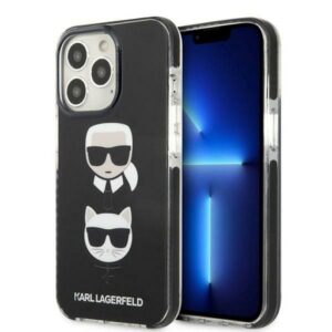 Husa Karl Lagerfeld - iPhone 13 Pro Max - Karl & Choupette Head - Black