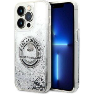 Husa Karl Lagerfeld - iPhone 14 Pro Max - Liquid Glitter RSG - Silver