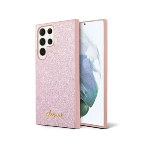 Husa Guess - Samsung Galaxy S23 Ultra - Glitter Script - Pink