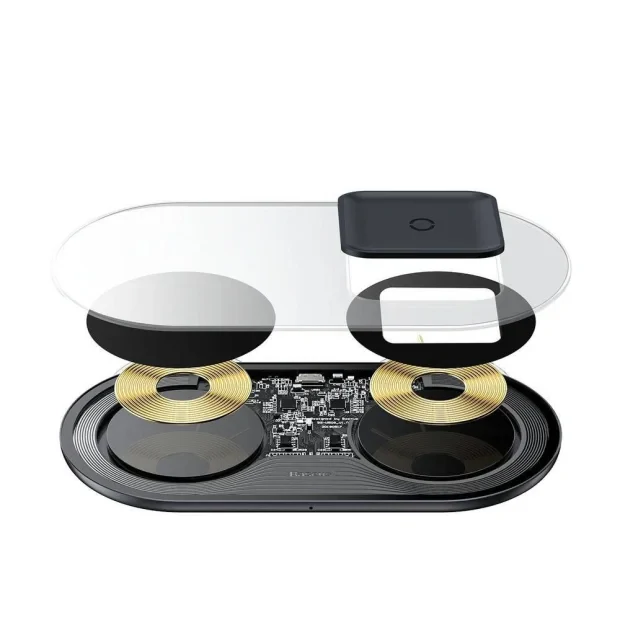 Incarcator Wireless Baseus - Simple 2 in 1 Qi 18W + Cablu Type-C - Negru - imagine 3