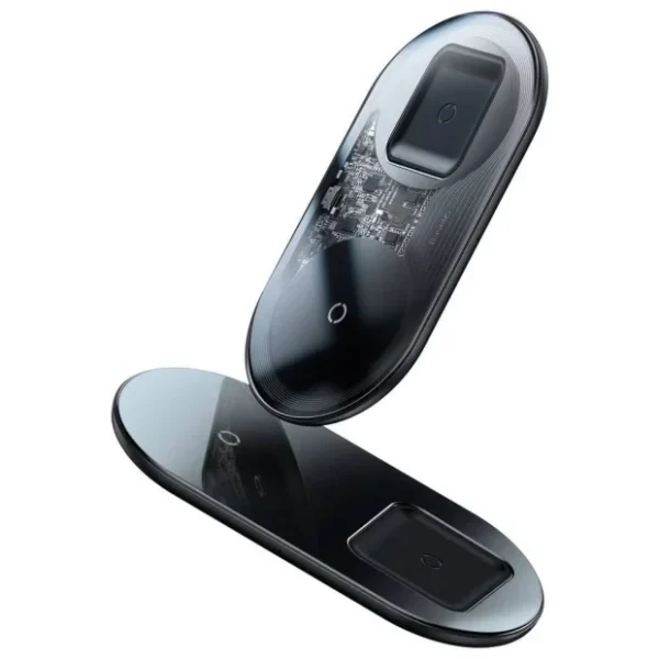 Incarcator Wireless Baseus - Simple 2 in 1 Qi 18W + Cablu Type-C - Negru - imagine 4