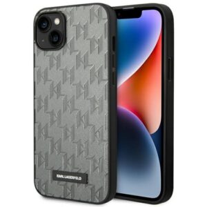 Husa Karl Lagerfeld - iPhone 14 Plus - Saffiano Monogram Metal Logo - Grey