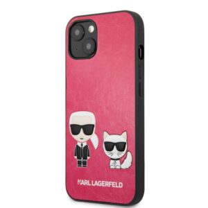 Husa Karl Lagerfeld - iPhone 13 - Ikonik Karl & Choupette - Fuchsia