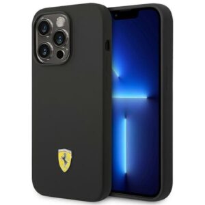 Husa Ferrari - iPhone 14 Pro Max - Logo Metal Logo - Black