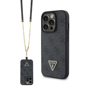 Husa Guess Crossbody 4G Metal Logo iPhone 15 Pro, negru, GUHCP15LP4TDSCPK