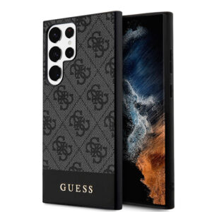 Husa originala Guess Samsung Galaxy S24 Ultra Hardcase 4G Stripe Collection, negru, GUHCS24LG4GLGR