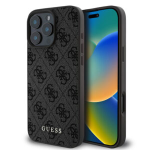 Husa originala Guess iPhone 16 Pro Hardcase 4G Classic, negru, GUHCP16LG4GFGR