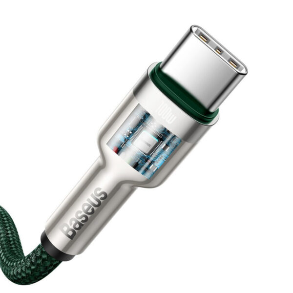 Cablu date Type-C Baseus, 100W, 480Mbps, 2m, verde, CATJK-D06 - imagine 3