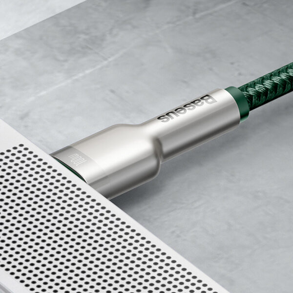Cablu date Type-C Baseus, 100W, 480Mbps, 2m, verde, CATJK-D06 - imagine 2