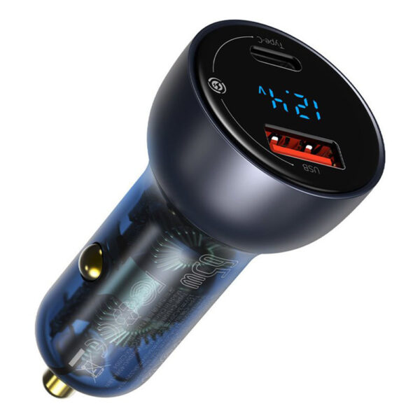 Incarcator auto Baseus, Type-C PD3.0, USB QC4.0, 65W, gri, CCKX-C0G