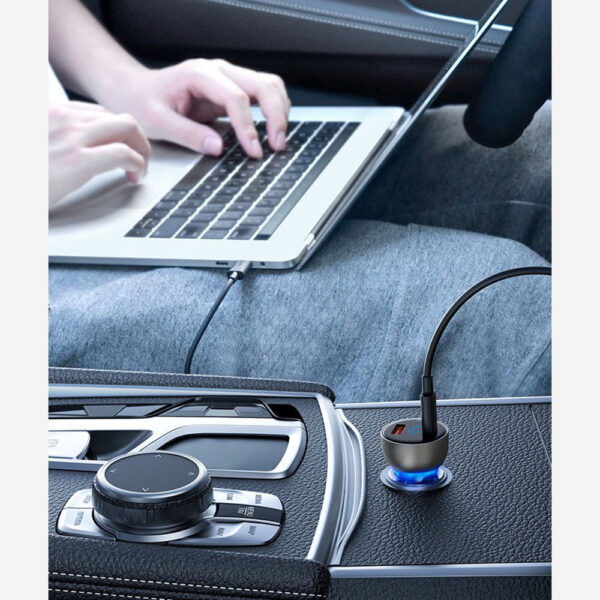 Incarcator auto Baseus, Type-C PD3.0, USB QC4.0, 65W, gri, CCKX-C0G - imagine 7