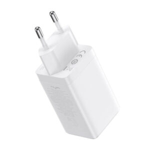 Incarcator priza Fast Charge 3in1 Baseus GaN5 Pro, 65W, alb