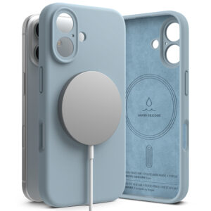 Husa iPhone 16 Ringke Silicone Magnetic MagSafe, bleu