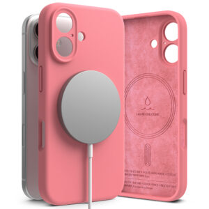 Husa iPhone 16 Ringke Silicone Magnetic MagSafe, roz