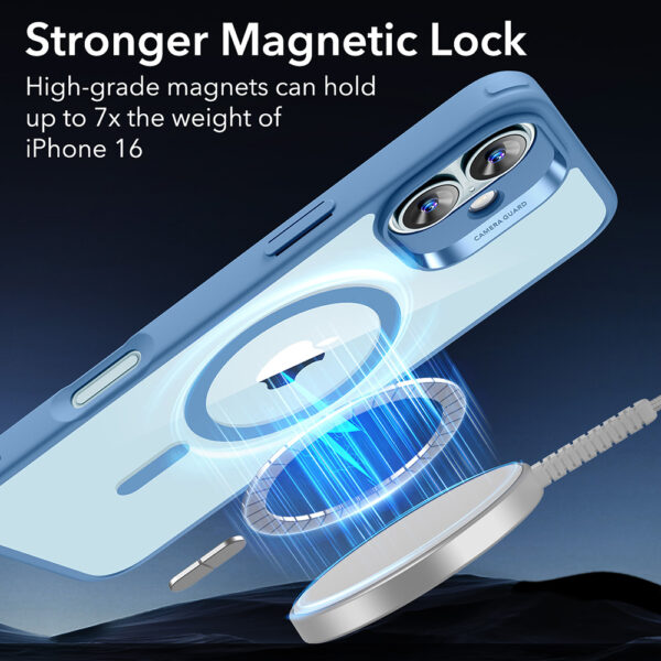 Husa iPhone 16 ESR Classic Hybrid HaloLock, bleu - imagine 2