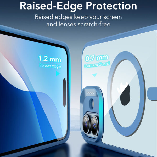 Husa iPhone 16 ESR Classic Hybrid HaloLock, bleu - imagine 5