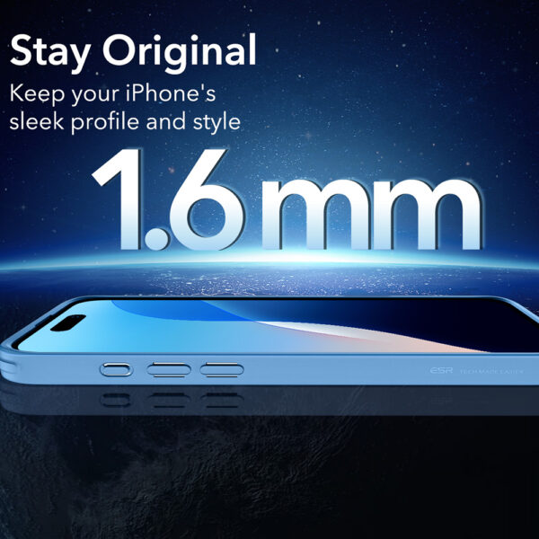 Husa iPhone 16 ESR Classic Hybrid HaloLock, bleu - imagine 3