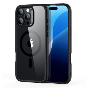 Husa iPhone 16 Pro ESR Classic Hybrid HaloLock, negru/transparenta