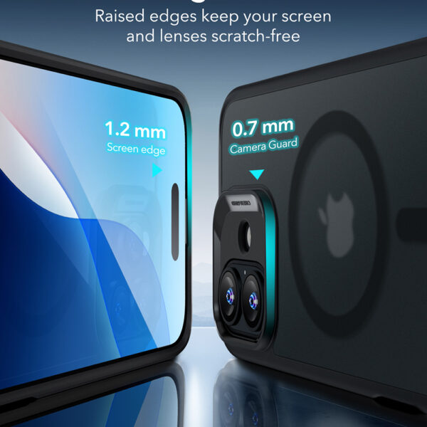 Husa iPhone 16 ESR Classic Hybrid HaloLock, negru frost - imagine 2