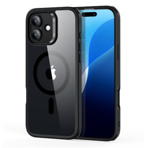 Husa iPhone 16 ESR Classic Hybrid HaloLock, negru/transparenta