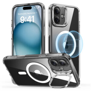 Husa iPhone 16 ESR Classic Hybrid HaloLock Kickstand, transparenta