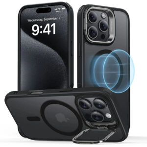Husa iPhone 16 Pro ESR Classic Hybrid HaloLock Kickstand, negru frost