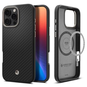 Husa iPhone 16 Pro Spigen Enzo Aramid MagSafe, desert titanium