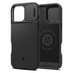 Husa iPhone 16 Pro Max Spigen Optik Armor MagSafe, negru