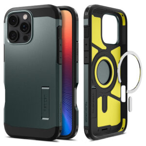 Husa iPhone 16 Pro Spigen Tough Armor MagSafe, verde