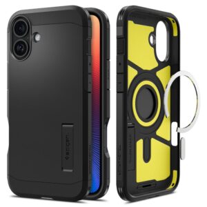 Husa iPhone 16 Spigen Tough Armor MagSafe, negru