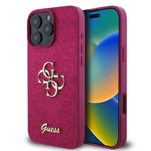 Husa Guess Glitter iPhone 16 Pro cu sclipici, mov, GUHCP16LHG4SGU