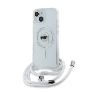 Husa iPhone 15 Karl Lagerfeld IML Crossbody MagSafe, Karl Head, clear, KLHMP15SHCKHNT