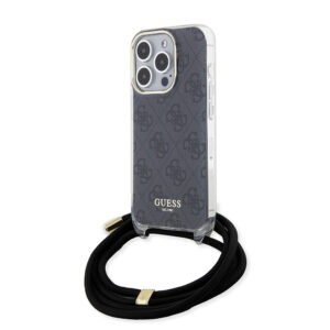 Husa Guess Crossbody Cord 4G Print iPhone 15 Pro, negru, GUHCP15LHC4SEK