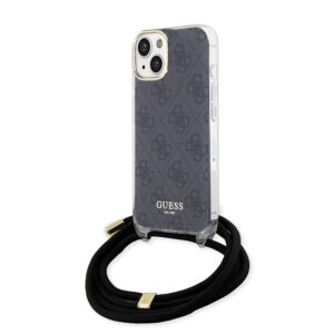 Husa Guess Crossbody Cord 4G Print iPhone 15, negru, GUHCP15SHC4SEK