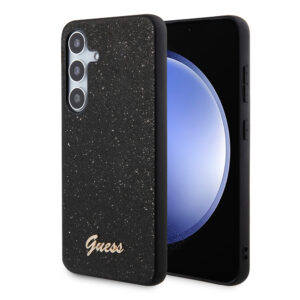 Husa Guess Glitter Script Samsung Galaxy S24 Plus cu sclipici, negru, GUHCS24MHGGSHK