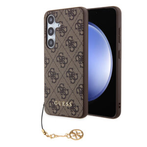 Husa originala Guess Samsung Galaxy S24 Hardcase 4G Charms Collection, maro, GUHCS24SGF4GBR