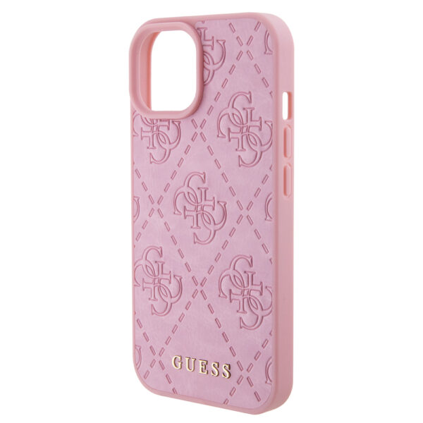 Husa iPhone 15 Guess Leather 4G Stamped, roz, GUHCP15SP4EPMP - imagine 6