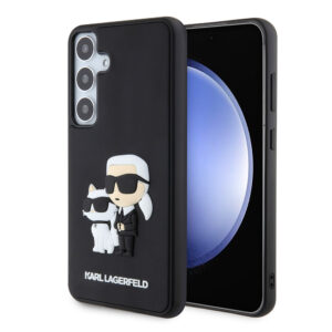 Husa originala Samsung Galaxy S24 Plus Karl Lagerfeld 3D Design, Rubber Karl&Choupette, negru, KLHCS24M3DRKCNK