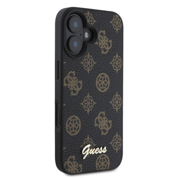 Husa iPhone 16 Plus Guess Peony Script MagSafe, negru, GUHMP16MPGPYSK - imagine 4