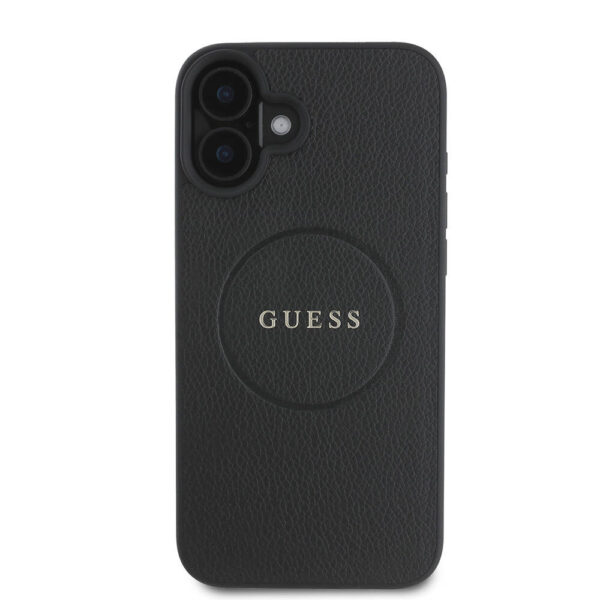 Husa iPhone 16 Guess Grained Gold Ring MagSafe, negru, GUHMP16SPGHSMMK - imagine 4