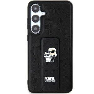 Husa originala Samsung Galaxy S24 Ultra Karl Lagerfeld Saffiano Gripstand, Karl&Choupette, negru, KLHCS24LGSAKCPK