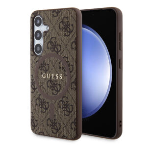 Husa Guess Samsung Galaxy S24 4G Collection Leather MagSafe, maro, GUHMS24SG4GFRW