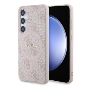 Husa Guess Samsung Galaxy S24 4G Collection Leather MagSafe, roz, GUHMS24SG4GFRP
