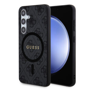 Husa Guess Samsung Galaxy S24 4G Collection Leather MagSafe, negru, GUHMS24SG4GFRK