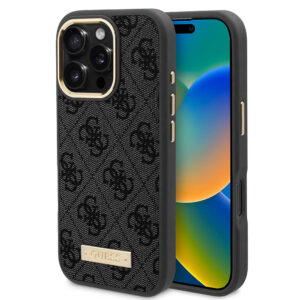 Husa originala Guess iPhone 16 Pro Hardcase 4G Logo Plate MagSafe, negru, GUHMP16LU4GPRK
