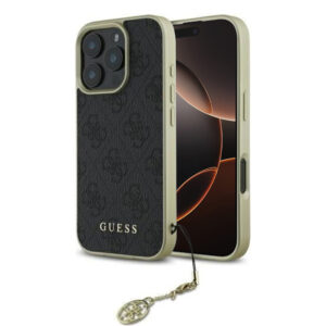 Husa originala Guess iPhone 16 Pro Hardcase 4G Charms Collection, negru, GUHCP16LGF4GGR