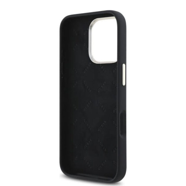 Husa Guess iPhone 16 Pro Max Silicone Logo Strass 4G, negru, GUHCP16XM4DGPK - imagine 4