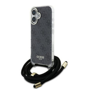 Husa Guess Crossbody Cord 4G Print iPhone 16, negru, GUHCP16SHC4SEK