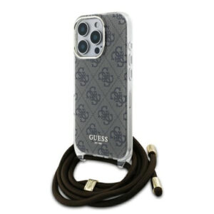 Husa Guess Crossbody Cord 4G Print iPhone 16 Pro, maro, GUHCP16LHC4SEW
