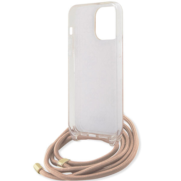 Husa Guess Crossbody Cord 4G Print iPhone 16, roz, GUHCP16SHC4SEP - imagine 4
